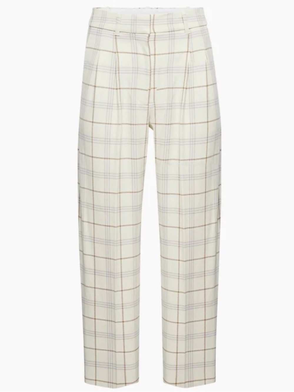 Wilfred The Effortless Pant Wool Plaid Cream Women's Pants 0